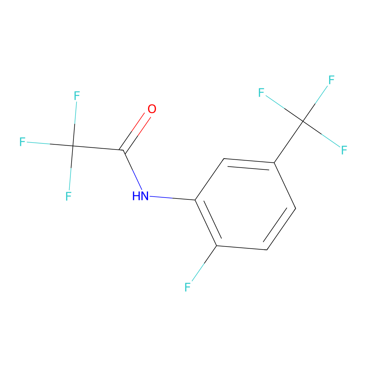 2,2,2-trifluoro-N-[2-fluoro-5-(trifluoromethyl)phenyl]acetamide molecular structure, CAS 312317-33-2