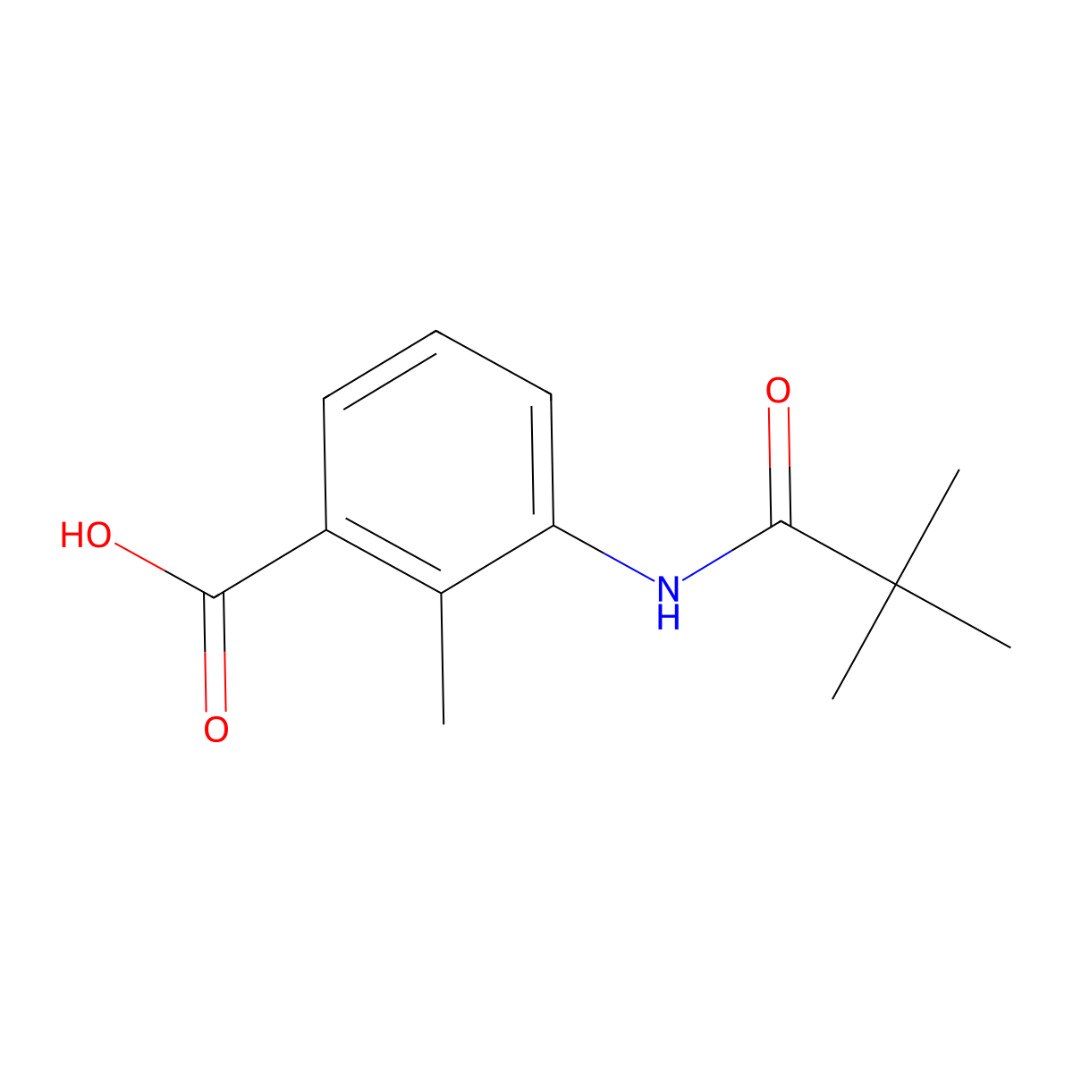3-[(2,2-Dimethylpropanoyl)amino]-2-methylbenzoic acid molecular structure, CAS 312317-36-5