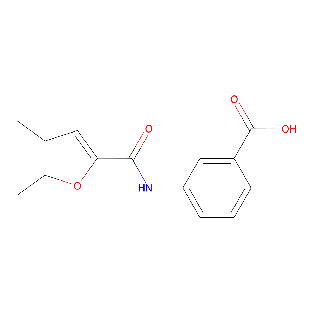 3-[(4,5-Dimethyl-2-furoyl)amino]benzoic acid molecular structure, CAS 312317-62-7