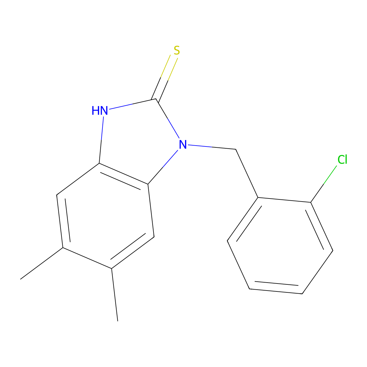 1-(2-chlorobenzyl)-5,6-dimethyl-1H-benzimidazole-2-thiol molecular structure, CAS 312317-81-0