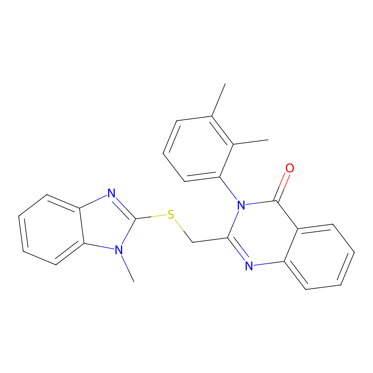 3-(2,3-Dimethylphenyl)-2-[(1-methylbenzimidazol-2-yl)sulfanylmethyl]quinazolin-4-one molecular structure, CAS 312318-01-7