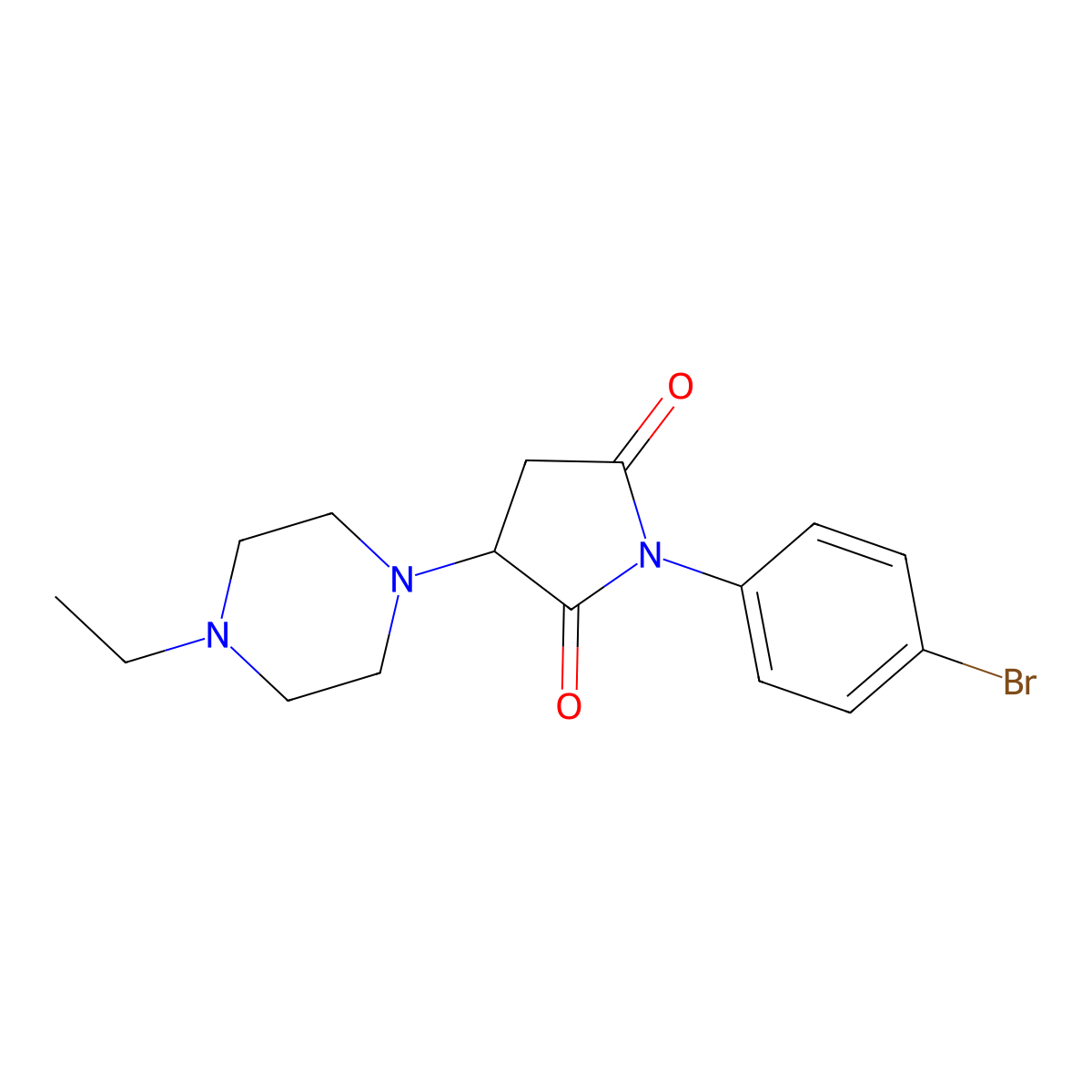 1-(4-Bromophenyl)-3-(4-ethylpiperazin-1-yl)pyrrolidine-2,5-dione molecular structure, CAS 312318-09-5