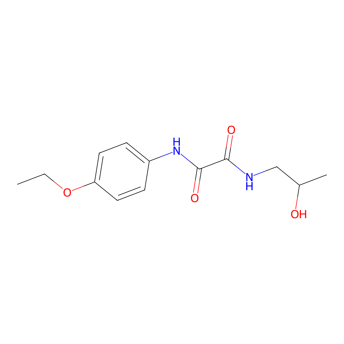 N'-(4-ethoxyphenyl)-N-(2-hydroxypropyl)oxamide molecular structure, CAS 312319-39-4