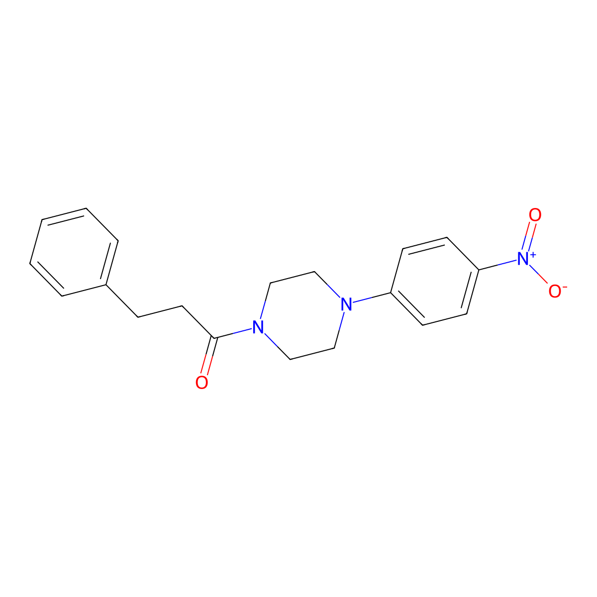 1-[4-(4-Nitrophenyl)piperazin-1-yl]-3-phenylpropan-1-one molecular structure, CAS 312319-63-4