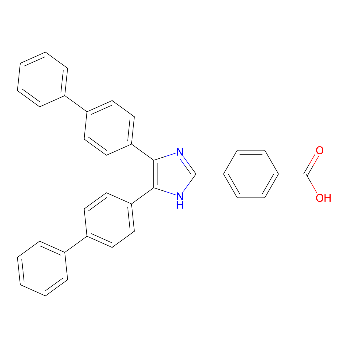 4-[4,5-bis(4-phenylphenyl)-1H-imidazol-2-yl]benzoic acid molecular structure, CAS 312320-13-1