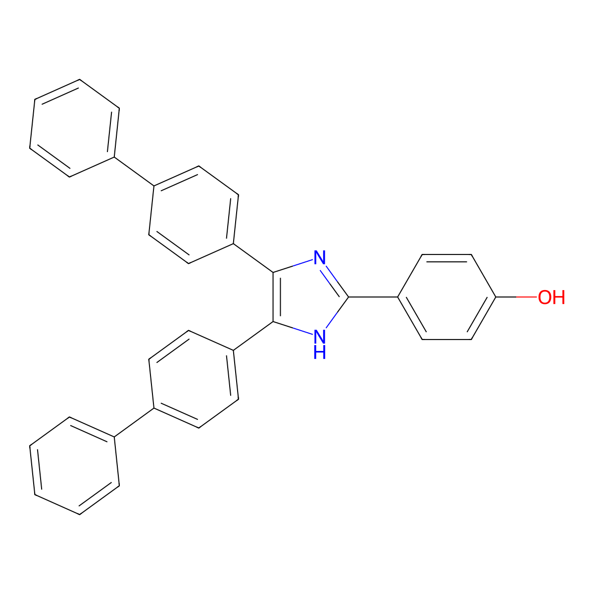 4-[4,5-di(biphenyl-4-yl)-1H-imidazol-2-yl]phenol molecular structure, CAS 312320-14-2