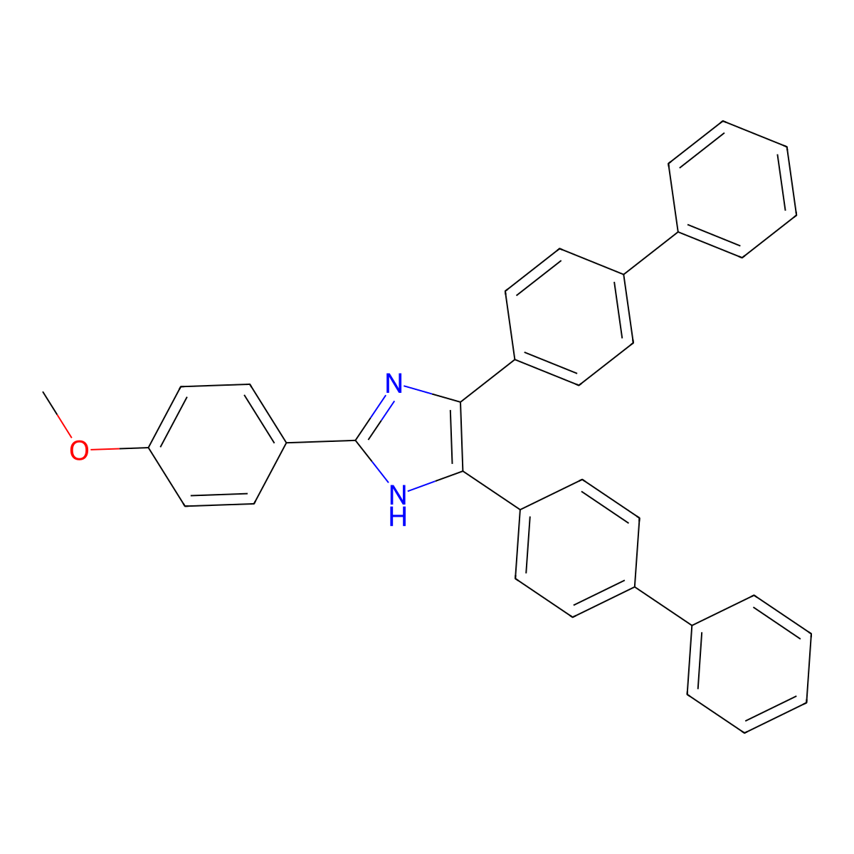 2-(4-methoxyphenyl)-4,5-bis(4-phenylphenyl)-1H-imidazole molecular structure, CAS 312320-16-4