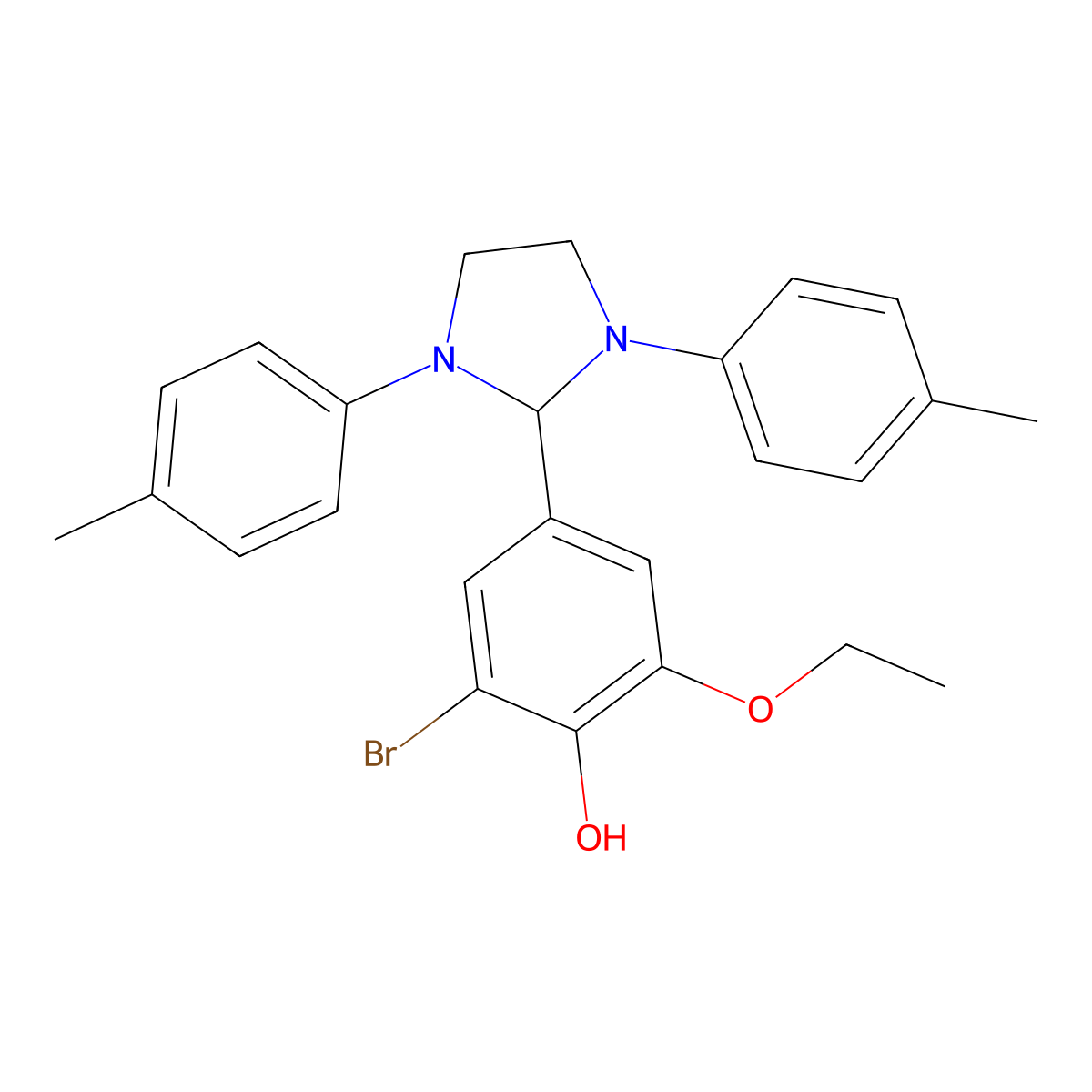 4-[1,3-Bis(4-methylphenyl)imidazolidin-2-yl]-2-bromo-6-ethoxyphenol molecular structure, CAS 312320-41-5