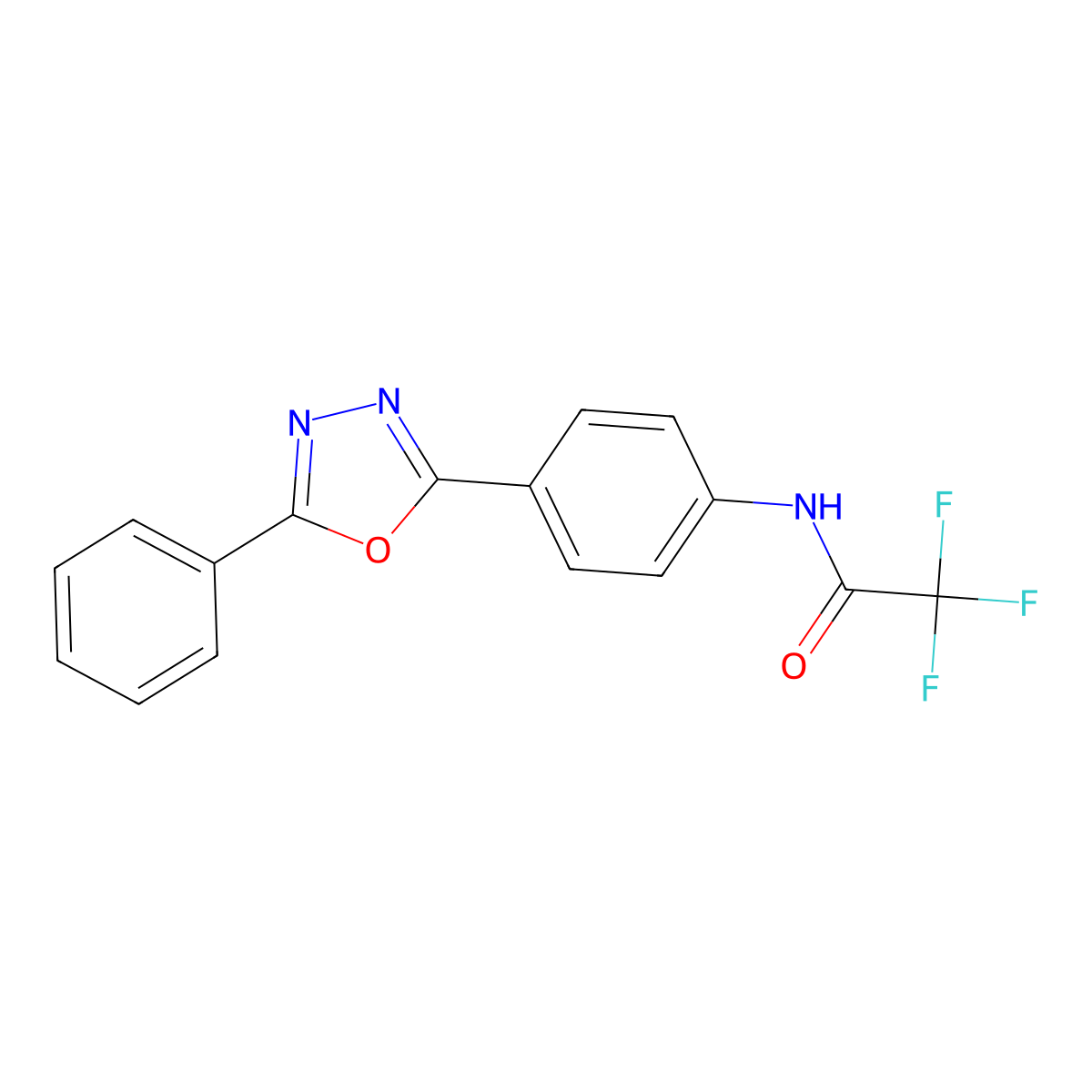 2,2,2-trifluoro-N-[4-(5-phenyl-1,3,4-oxadiazol-2-yl)phenyl]acetamide molecular structure, CAS 312320-50-6