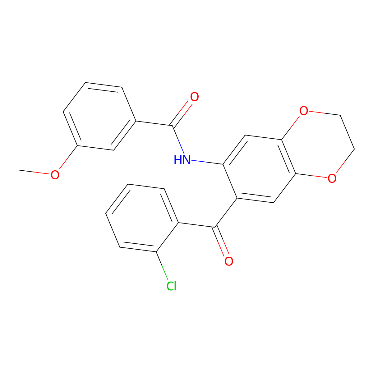 N-[7-(2-chlorobenzoyl)-2,3-dihydro-1,4-benzodioxin-6-yl]-3-methoxybenzamide molecular structure, CAS 312320-74-4