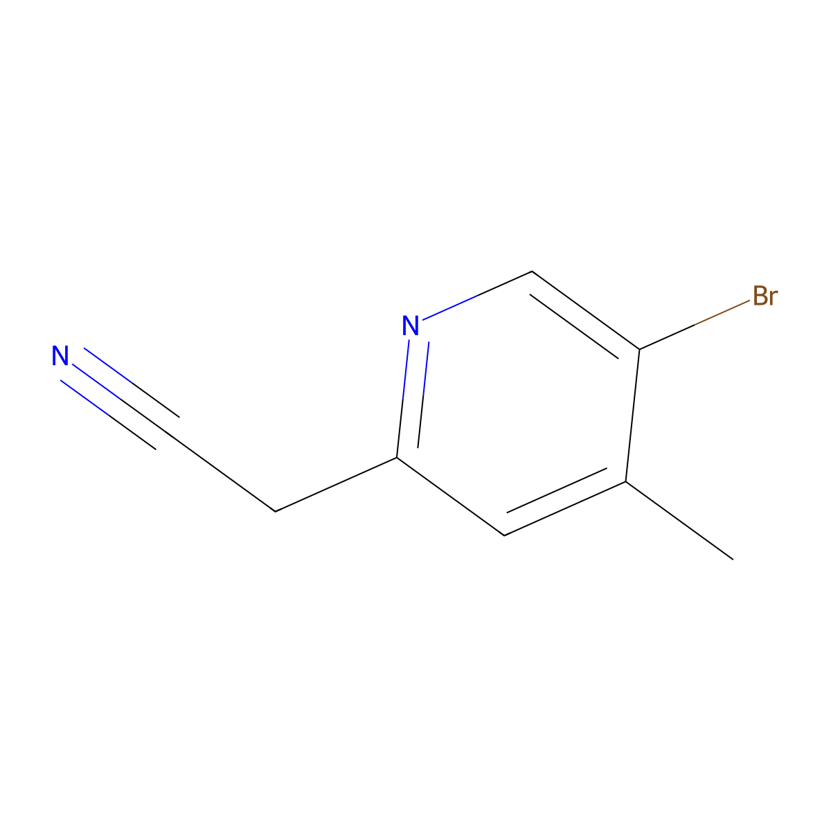 2-(5-Bromo-4-methylpyridin-2-YL)acetonitrile molecular structure, CAS 312325-77-2