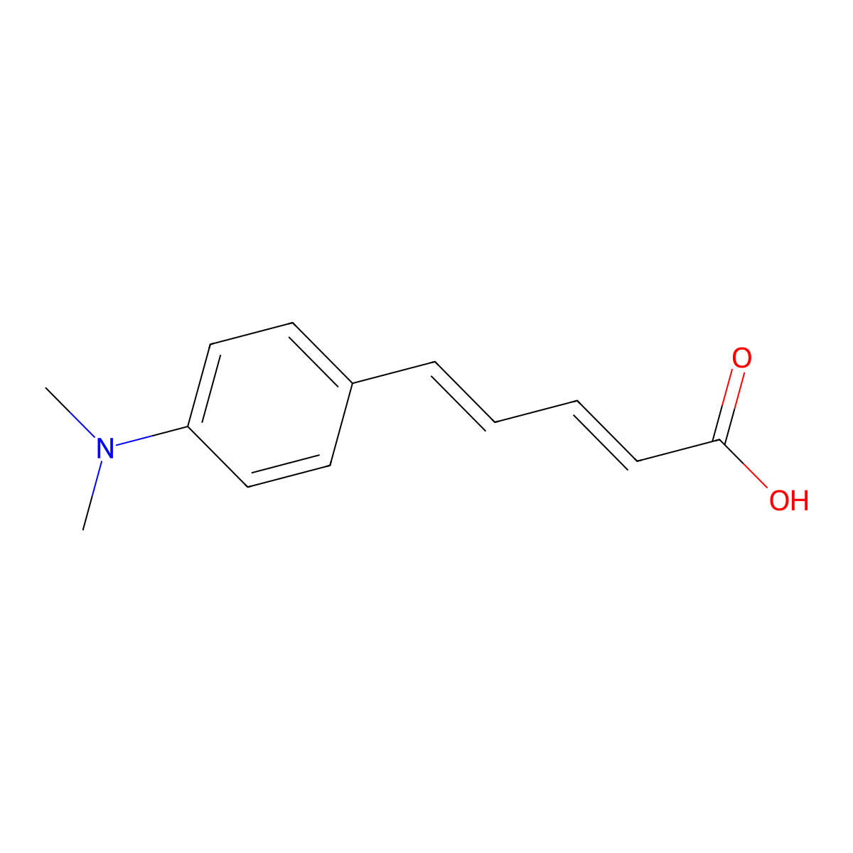 5-(4-Dimethylamino-phenyl)-penta-2,4-dienoic acid molecular structure, CAS 31235-99-1