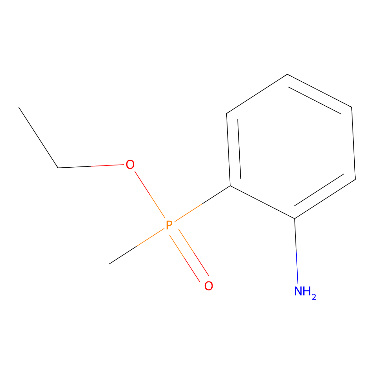 Ethyl (2-aminophenyl)(methyl)phosphinate molecular structure, CAS 31238-61-6