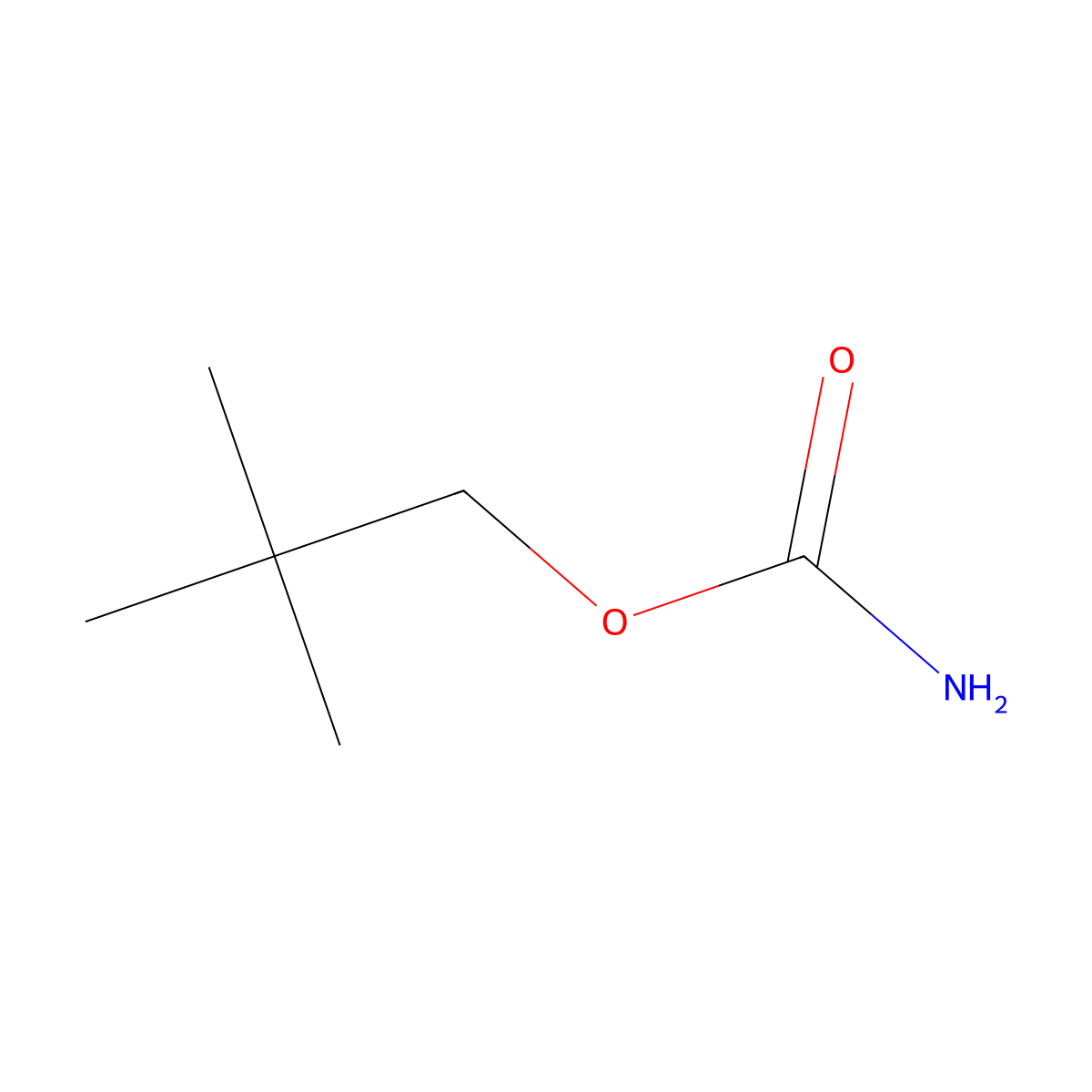1-Propanol, 2,2-dimethyl-, carbamate molecular structure, CAS 3124-46-7