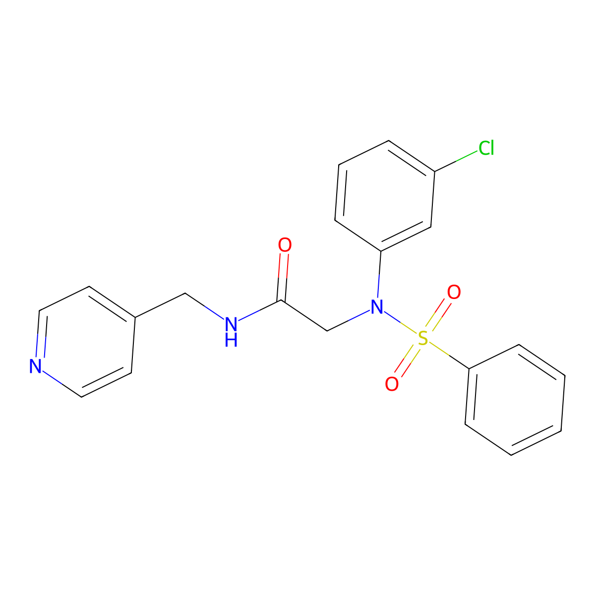 2-[N-(benzenesulfonyl)-3-chloroanilino]-N-(pyridin-4-ylmethyl)acetamide molecular structure, CAS 312495-37-7