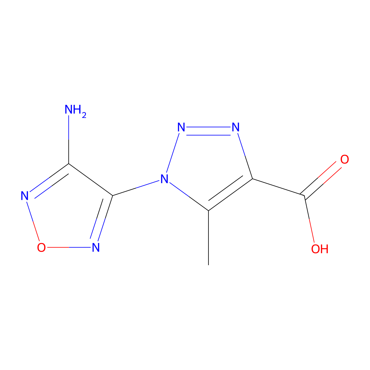 1-(4-amino-1,2,5-oxadiazol-3-yl)-5-methyl-1H-1,2,3-triazole-4-carboxylic acid molecular structure, CAS 312496-14-3