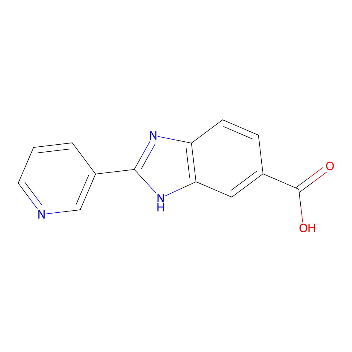2-(3-Pyridinyl)-1H-benzimidazole-6-carboxylic acid molecular structure, CAS 312496-16-5