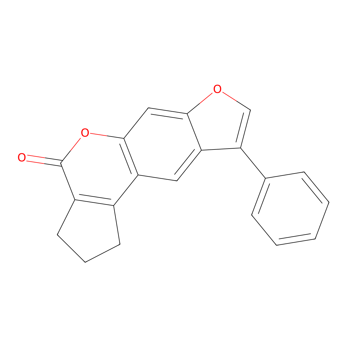 9-phenyl-2,3-dihydrocyclopenta[c]furo[3,2-g]chromen-4(1H)-one molecular structure, CAS 312496-60-9