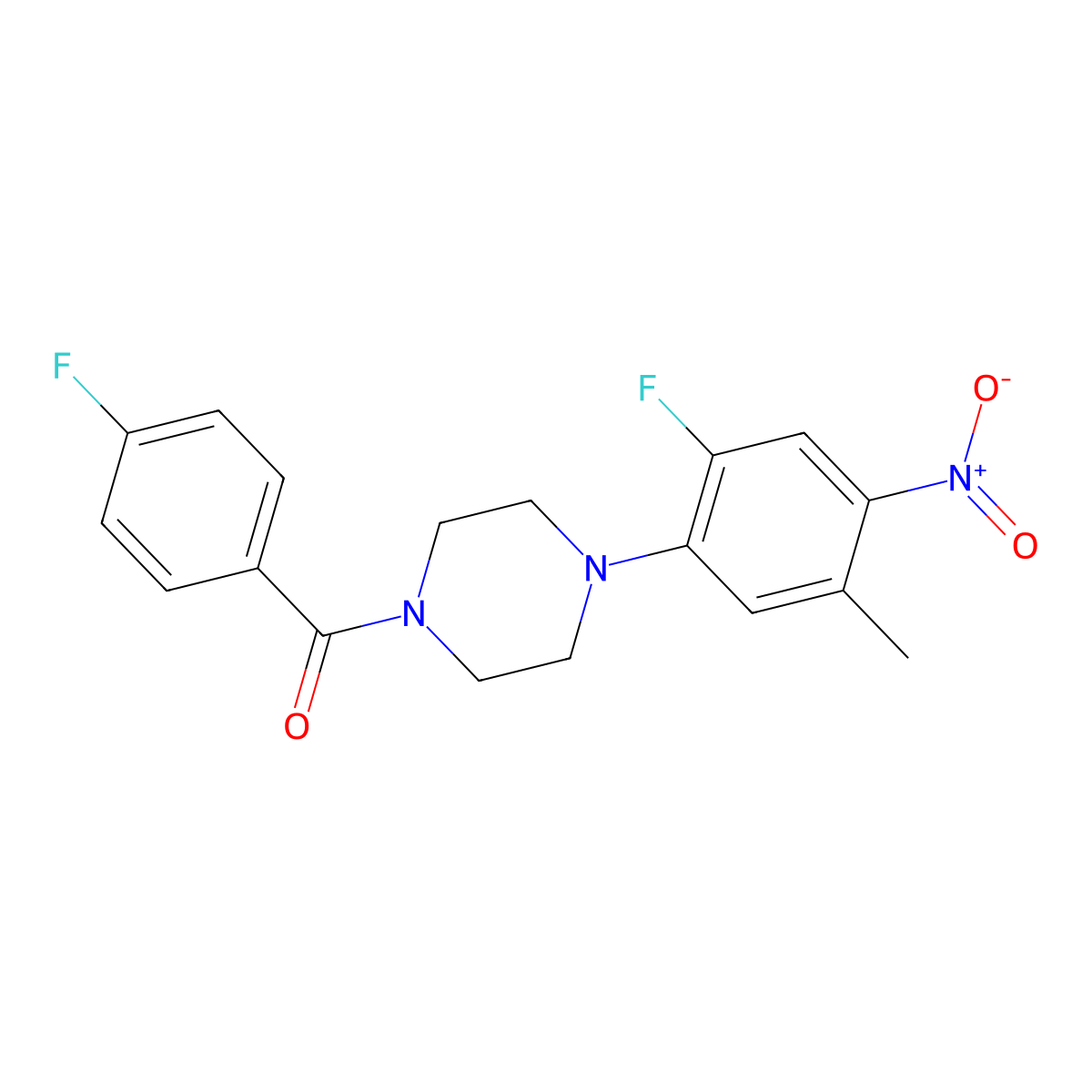 [4-(2-Fluoro-5-methyl-4-nitrophenyl)piperazin-1-yl]-(4-fluorophenyl)methanone molecular structure, CAS 312496-72-3