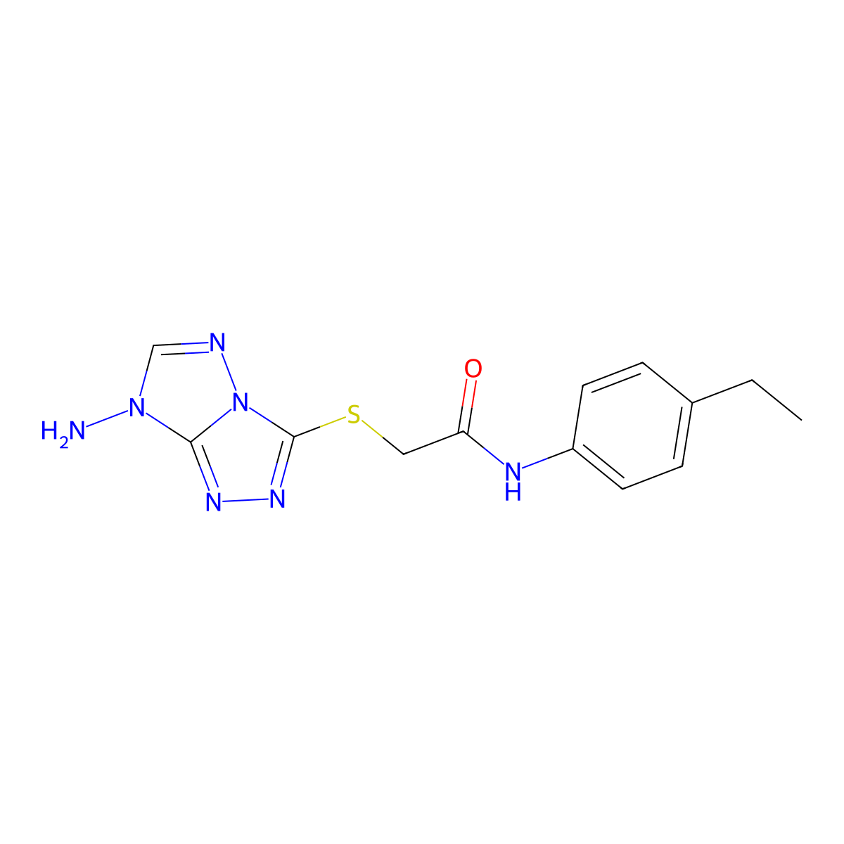 2-[(7-amino-[1,2,4]triazolo[4,3-b][1,2,4]triazol-3-yl)sulfanyl]-N-(4-ethylphenyl)acetamide molecular structure, CAS 312496-91-6