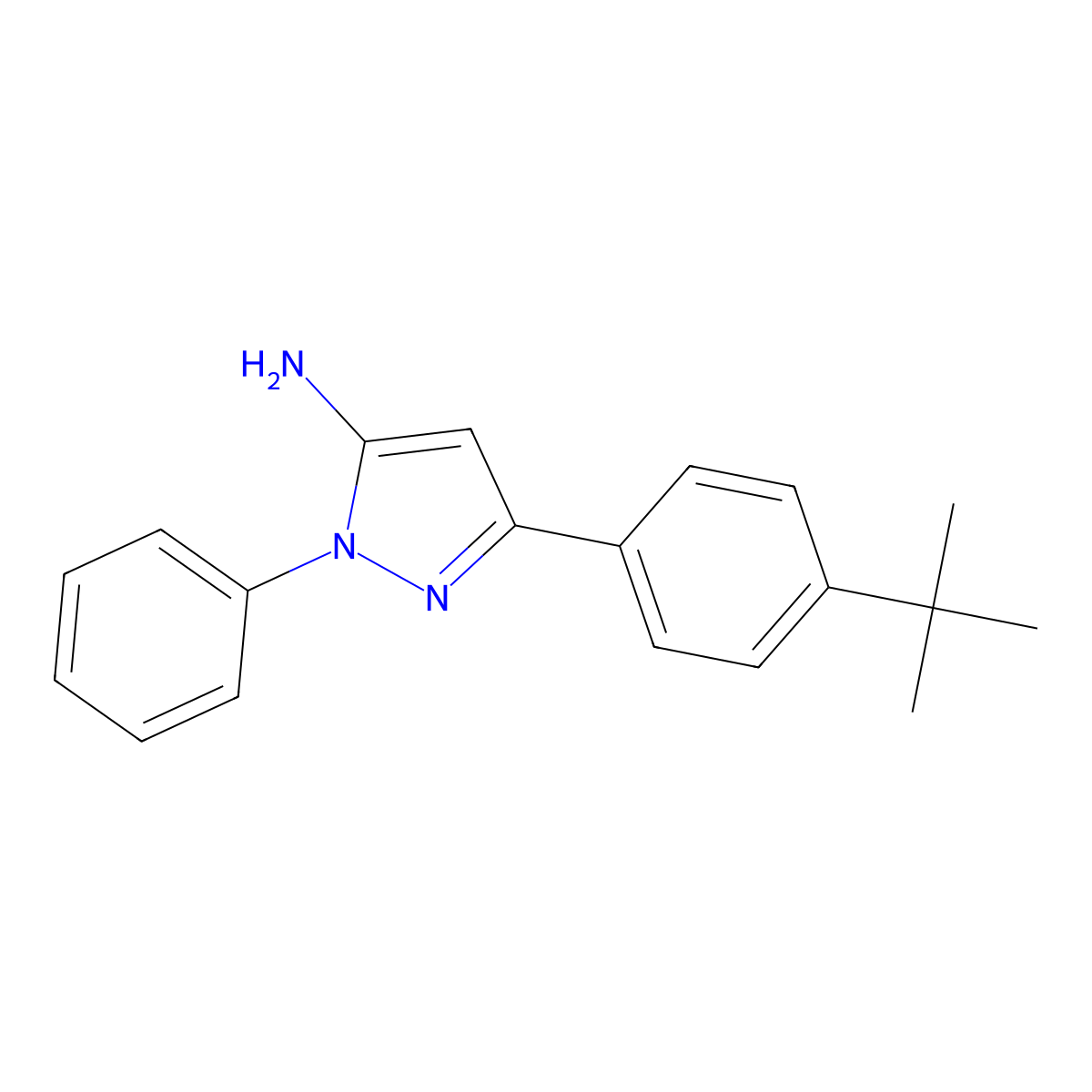 3-(4-tert-butylphenyl)-1-phenyl-1H-pyrazol-5-amine molecular structure, CAS 312496-98-3