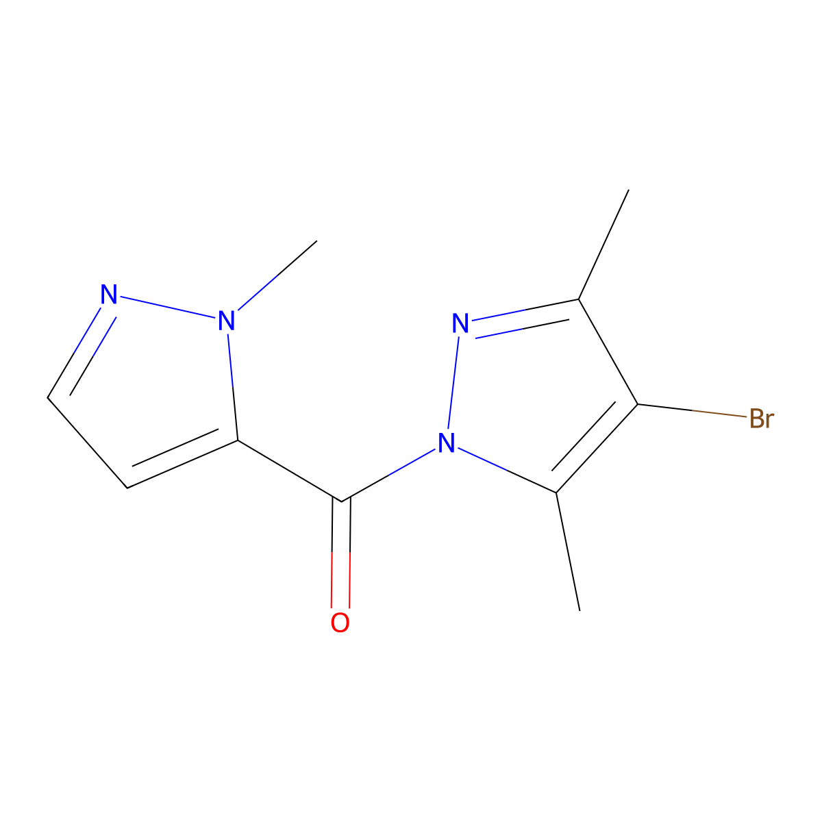 (4-bromo-3,5-dimethyl-1H-pyrazol-1-yl)(1-methyl-1H-pyrazol-5-yl)methanone molecular structure, CAS 312497-17-9