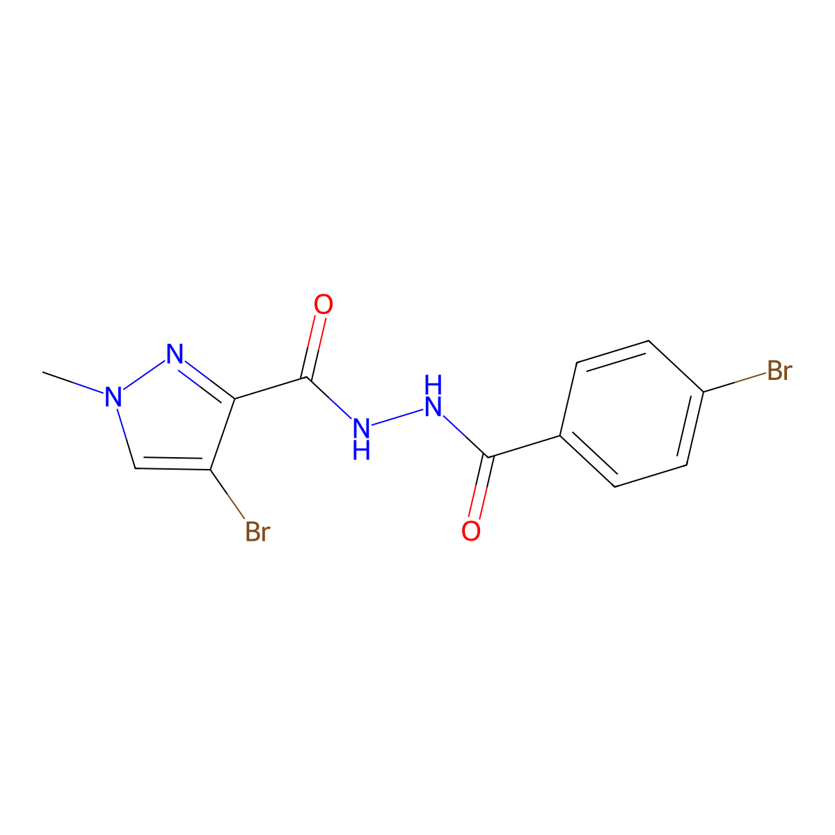4-bromo-N'-(4-bromobenzoyl)-1-methylpyrazole-3-carbohydrazide molecular structure, CAS 312497-22-6