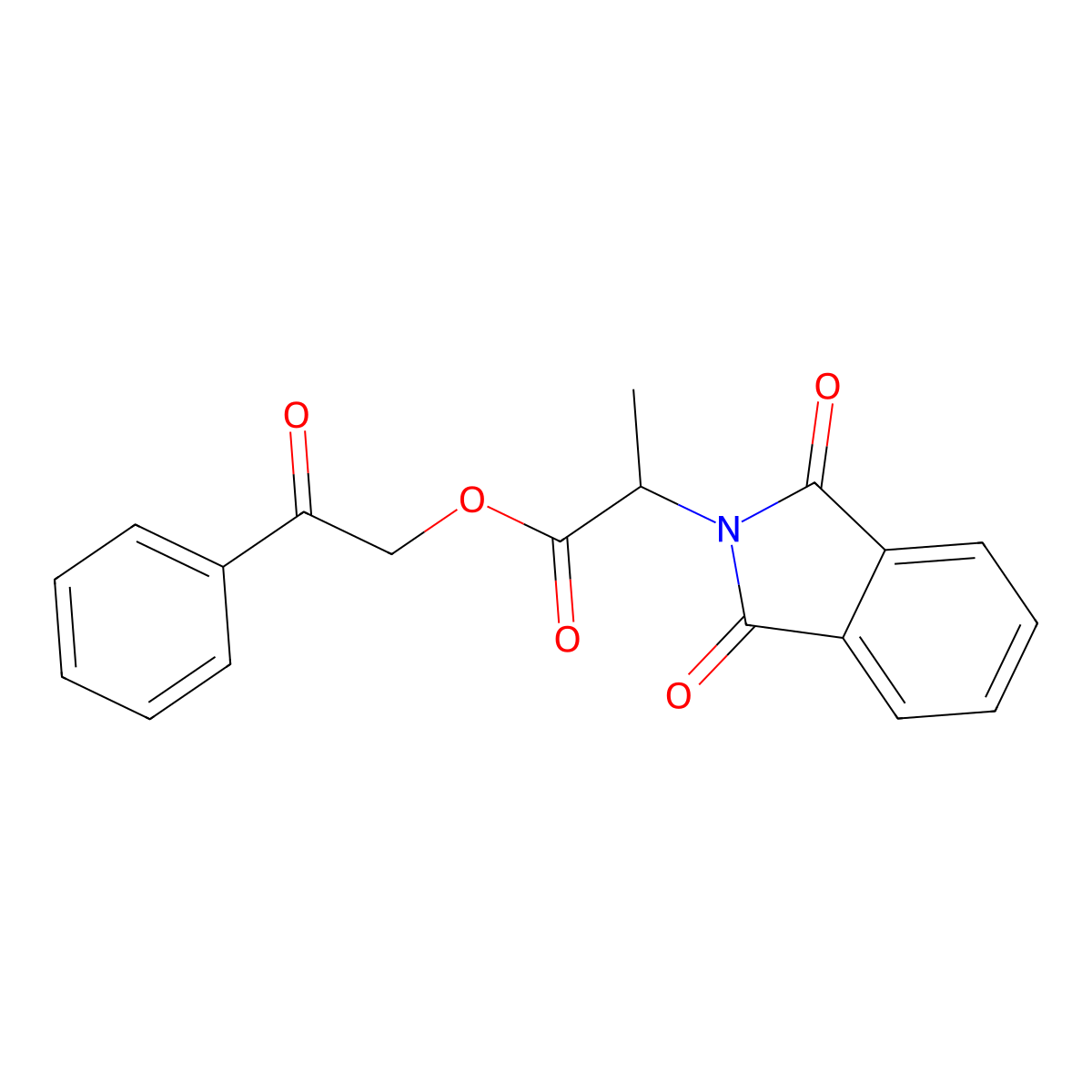 Phenacyl 2-(1,3-dioxoisoindol-2-yl)propanoate molecular structure, CAS 312497-38-4