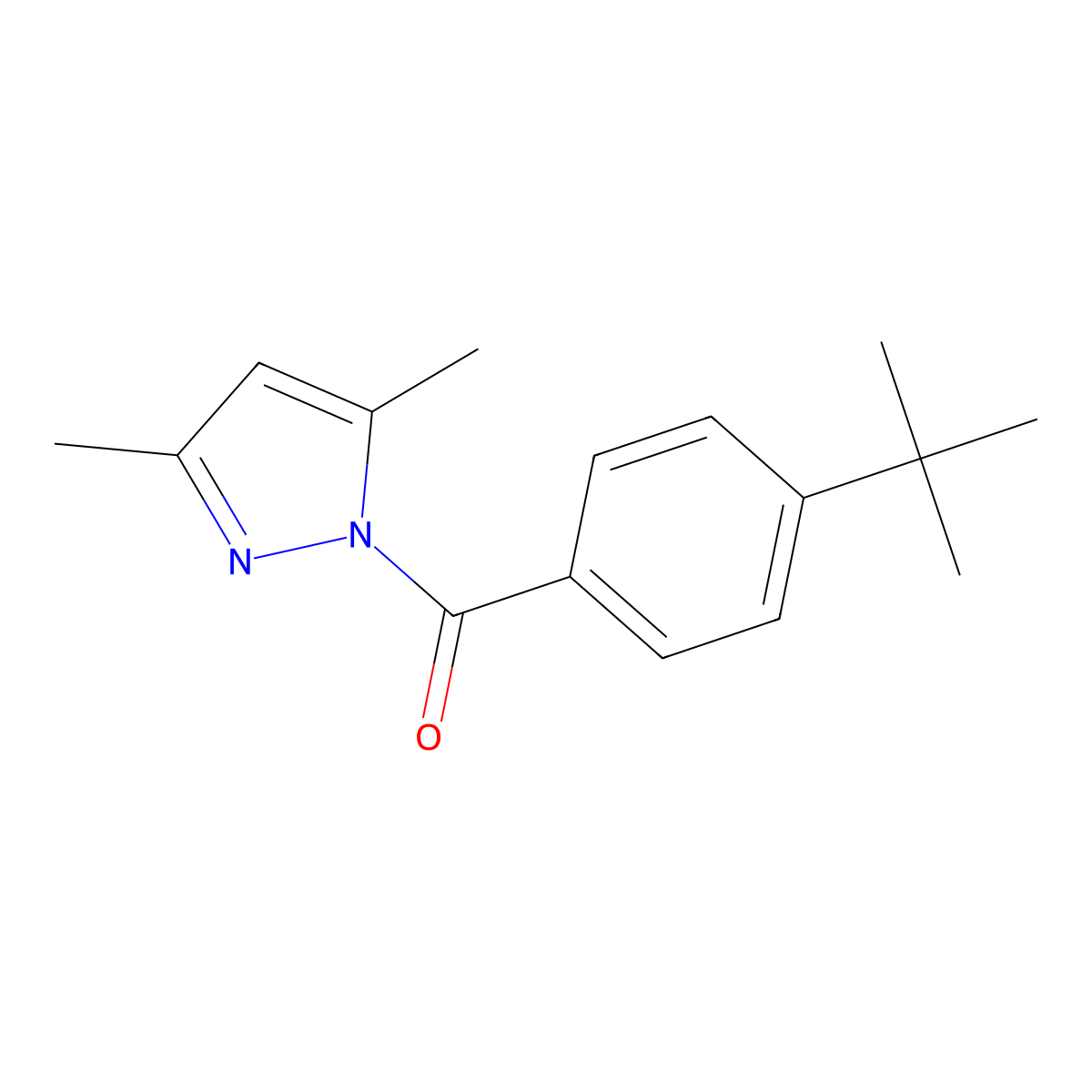 (4-Tert-butylphenyl)-(3,5-dimethylpyrazol-1-yl)methanone molecular structure, CAS 312497-48-6