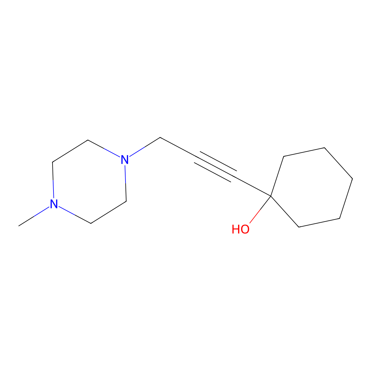 1-[3-(4-Methyl-piperazin-1-yl)-prop-1-ynyl]-cyclohexanol molecular structure, CAS 312498-29-6