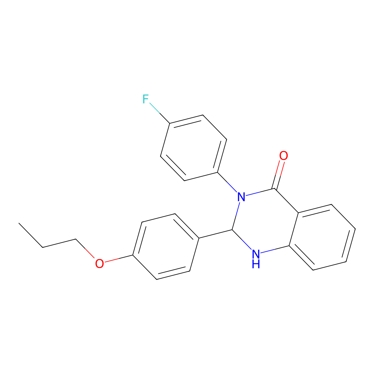 3-(4-Fluorophenyl)-2-(4-propoxyphenyl)-1,2-dihydroquinazolin-4-one molecular structure, CAS 312498-46-7