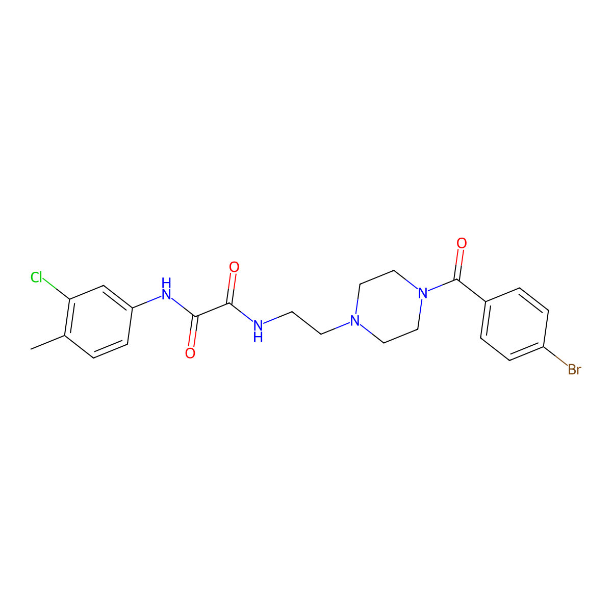 N-[2-[4-(4-bromobenzoyl)piperazin-1-yl]ethyl]-N'-(3-chloro-4-methylphenyl)oxamide molecular structure, CAS 312498-50-3