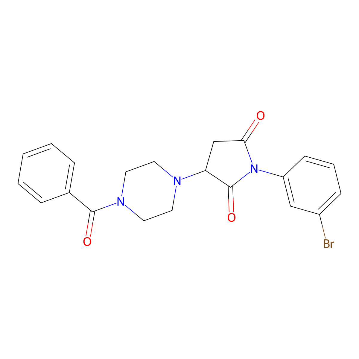 3-(4-Benzoyl-1-piperazinyl)-1-(3-bromophenyl)-2,5-pyrrolidinedione molecular structure, CAS 312498-57-0