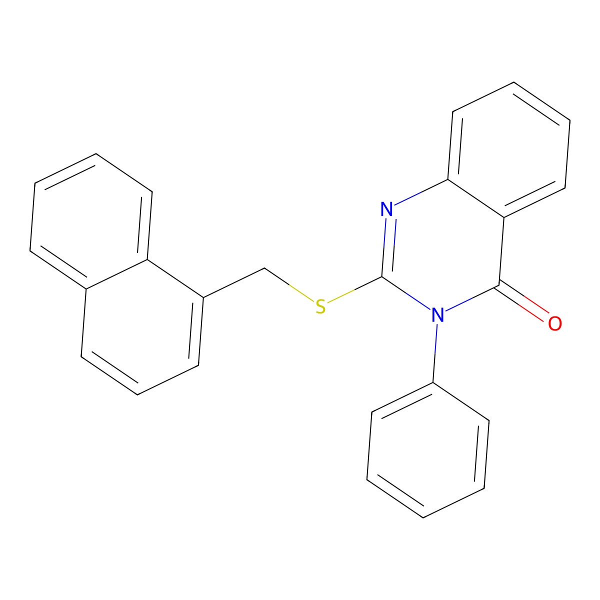 2-[(1-naphthylmethyl)sulfanyl]-3-phenyl-4(3H)-quinazolinone molecular structure, CAS 312498-80-9