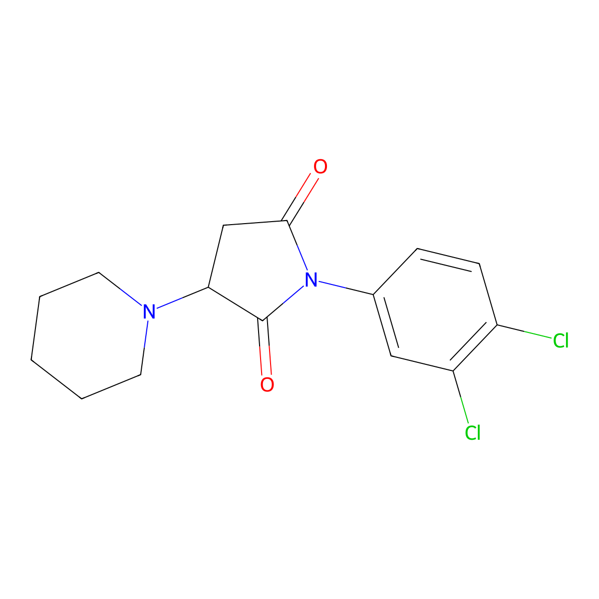1-(3,4-Dichlorophenyl)-3-piperidin-1-ylpyrrolidine-2,5-dione molecular structure, CAS 312498-96-7