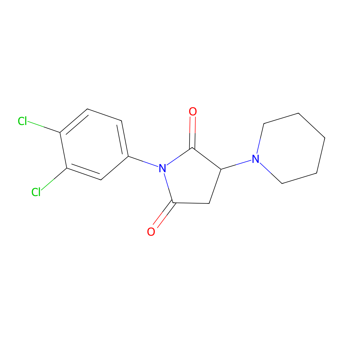 1-(3,4-Dichlorophenyl)-3-piperidin-1-ylpyrrolidine-2,5-dione molecular structure, CAS 312498-96-7