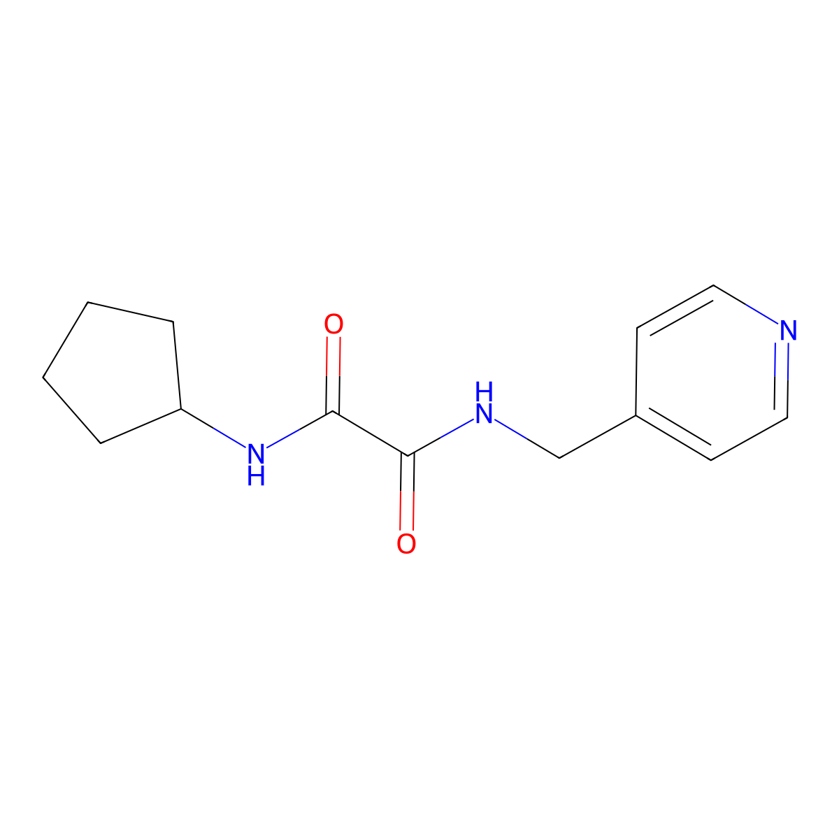 N1-cyclopentyl-N2-(pyridin-4-ylmethyl)oxalamide molecular structure, CAS 312499-10-8