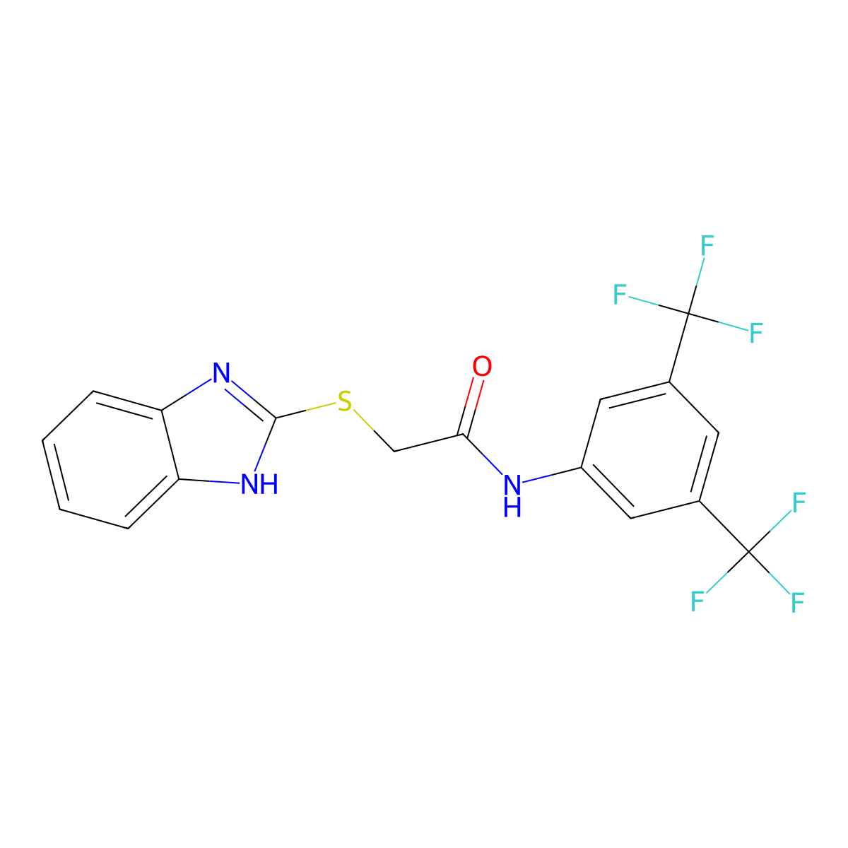 2-(1H-benzimidazol-2-ylsulfanyl)-N-[3,5-bis(trifluoromethyl)phenyl]acetamide molecular structure, CAS 312499-63-1