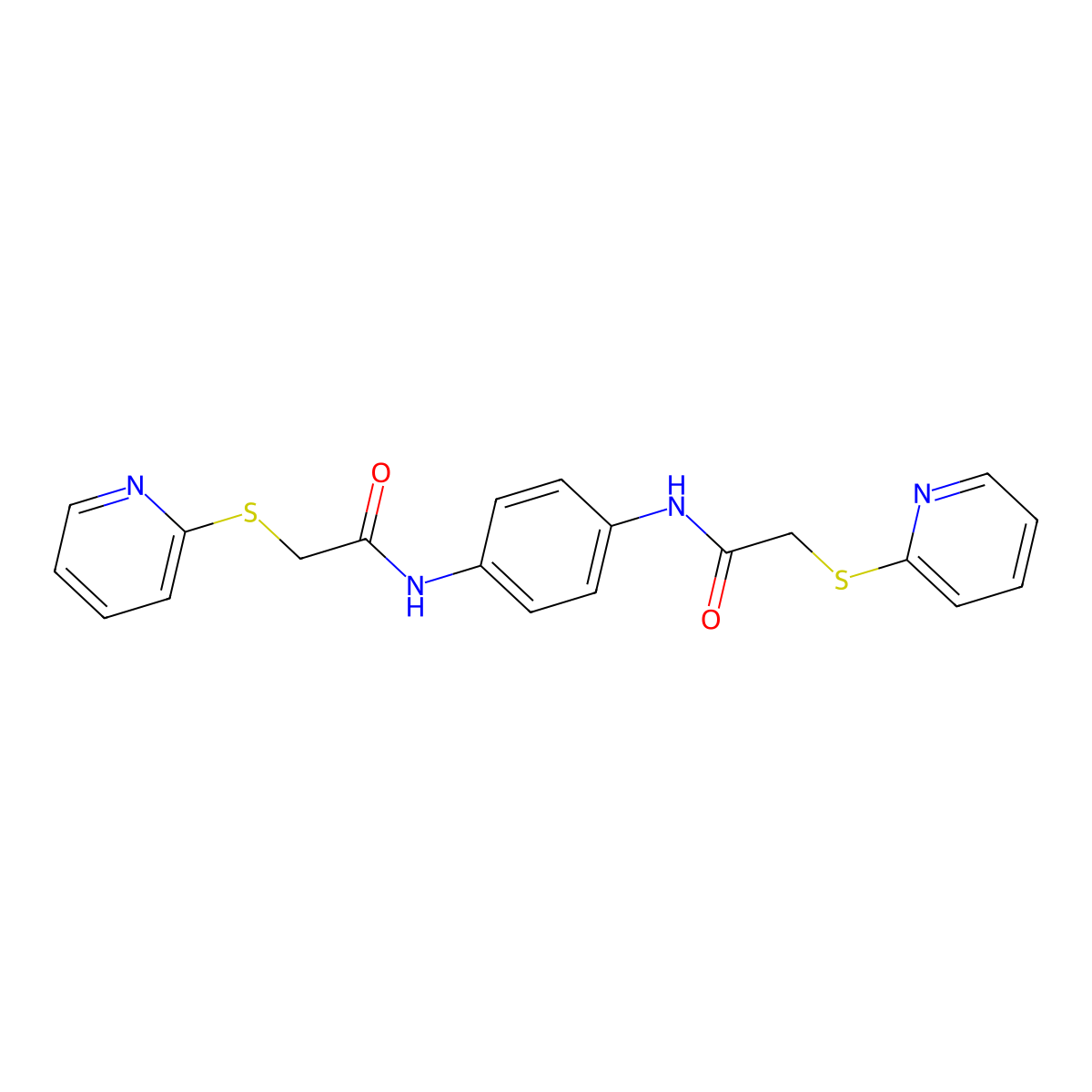 2-(2-pyridylthio)-N-[4-(2-(2-pyridylthio)acetylamino)phenyl]acetamide molecular structure, CAS 312499-67-5