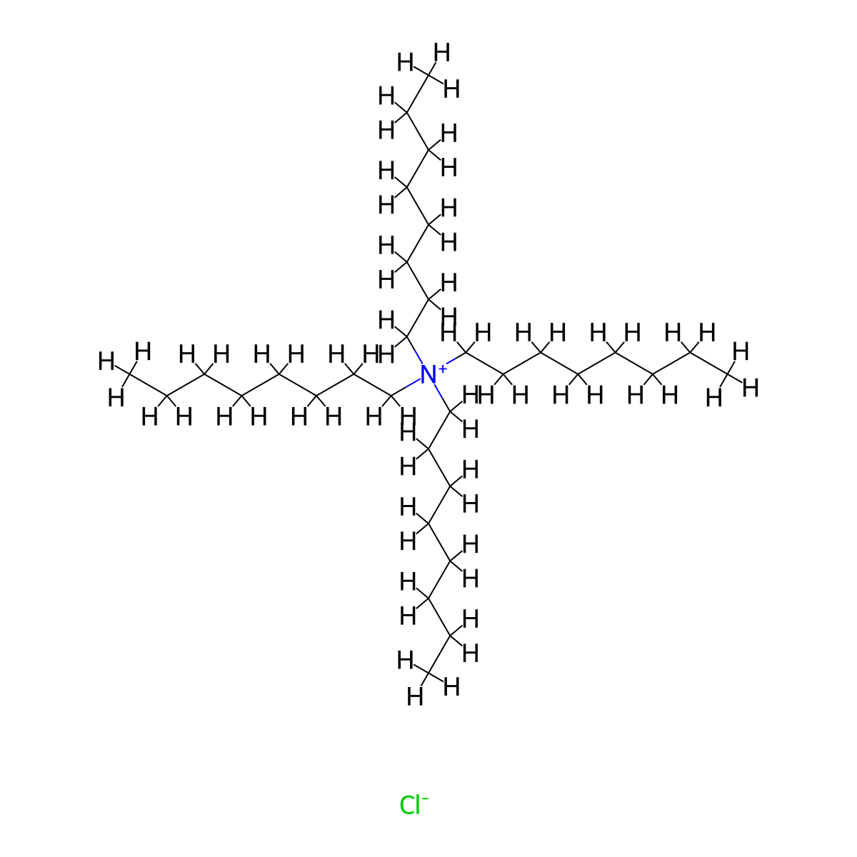 Tetraoctylammonium chloride molecular structure, CAS 3125-07-3