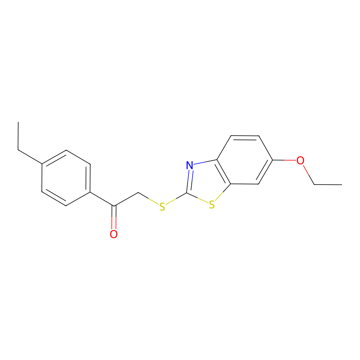2-[(6-Ethoxy-1,3-benzothiazol-2-yl)sulfanyl]-1-(4-ethylphenyl)ethanone molecular structure, CAS 312500-37-1