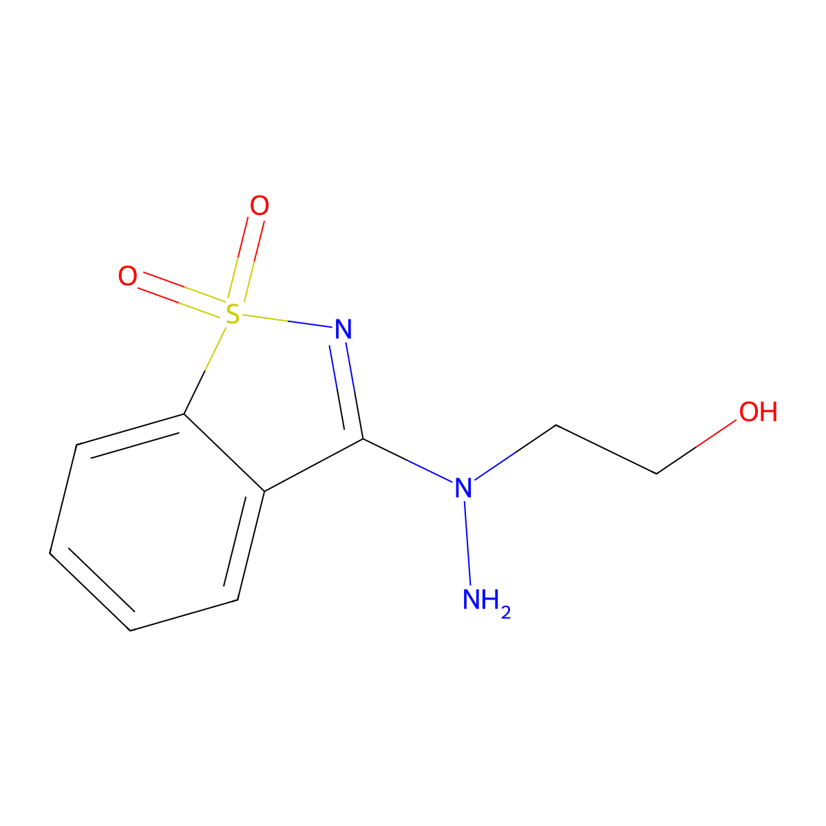 2-[1-(1,1-Dioxido-1,2-benzisothiazol-3-YL)hydrazino]ethanol molecular structure, CAS 312500-56-4