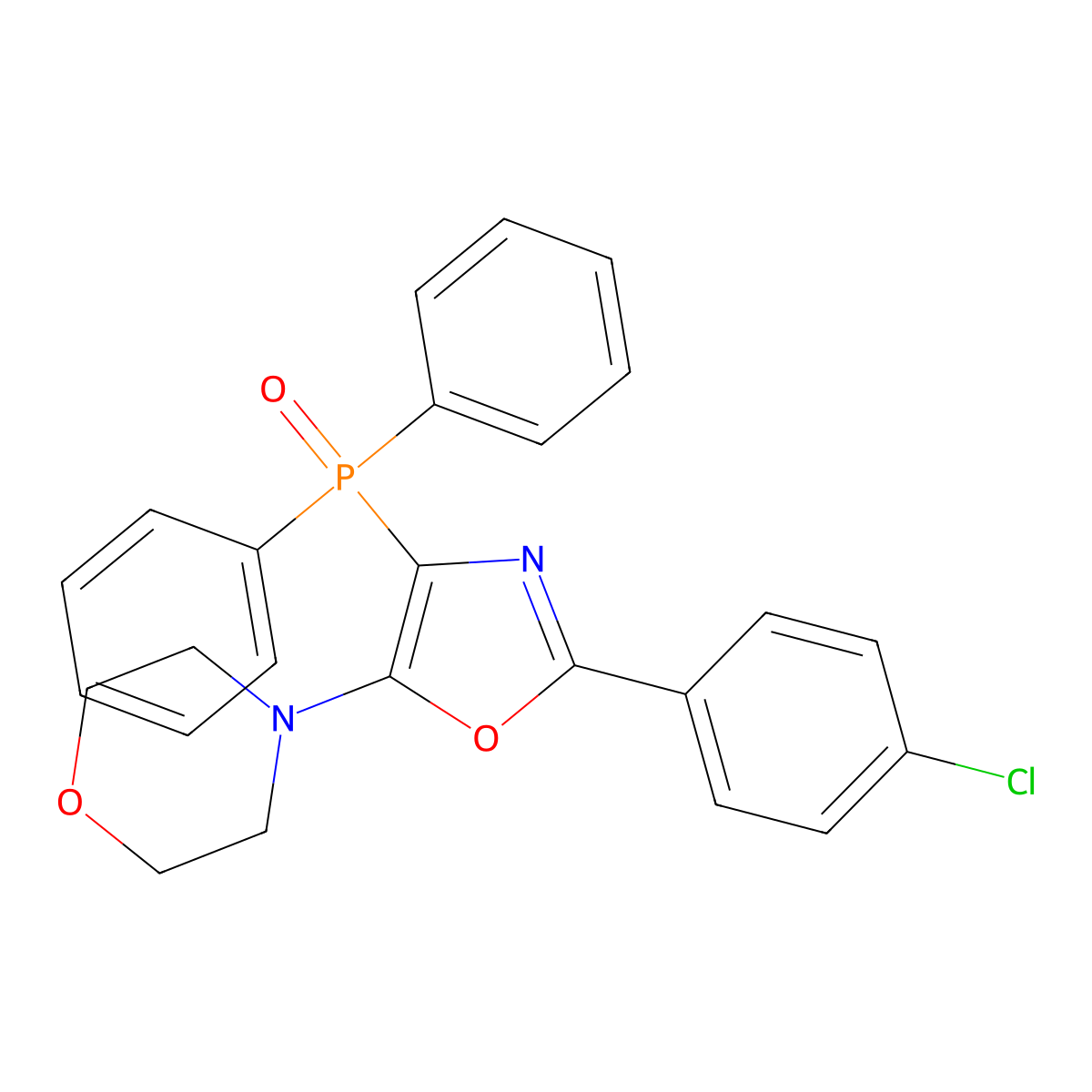4-[2-(4-Chlorophenyl)-4-(diphenylphosphoryl)-1,3-oxazol-5-yl]morpholine molecular structure, CAS 312500-79-1