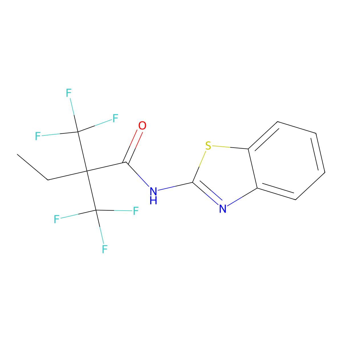 N-(1,3-benzothiazol-2-yl)-2,2-bis(trifluoromethyl)butanamide molecular structure, CAS 312500-80-4