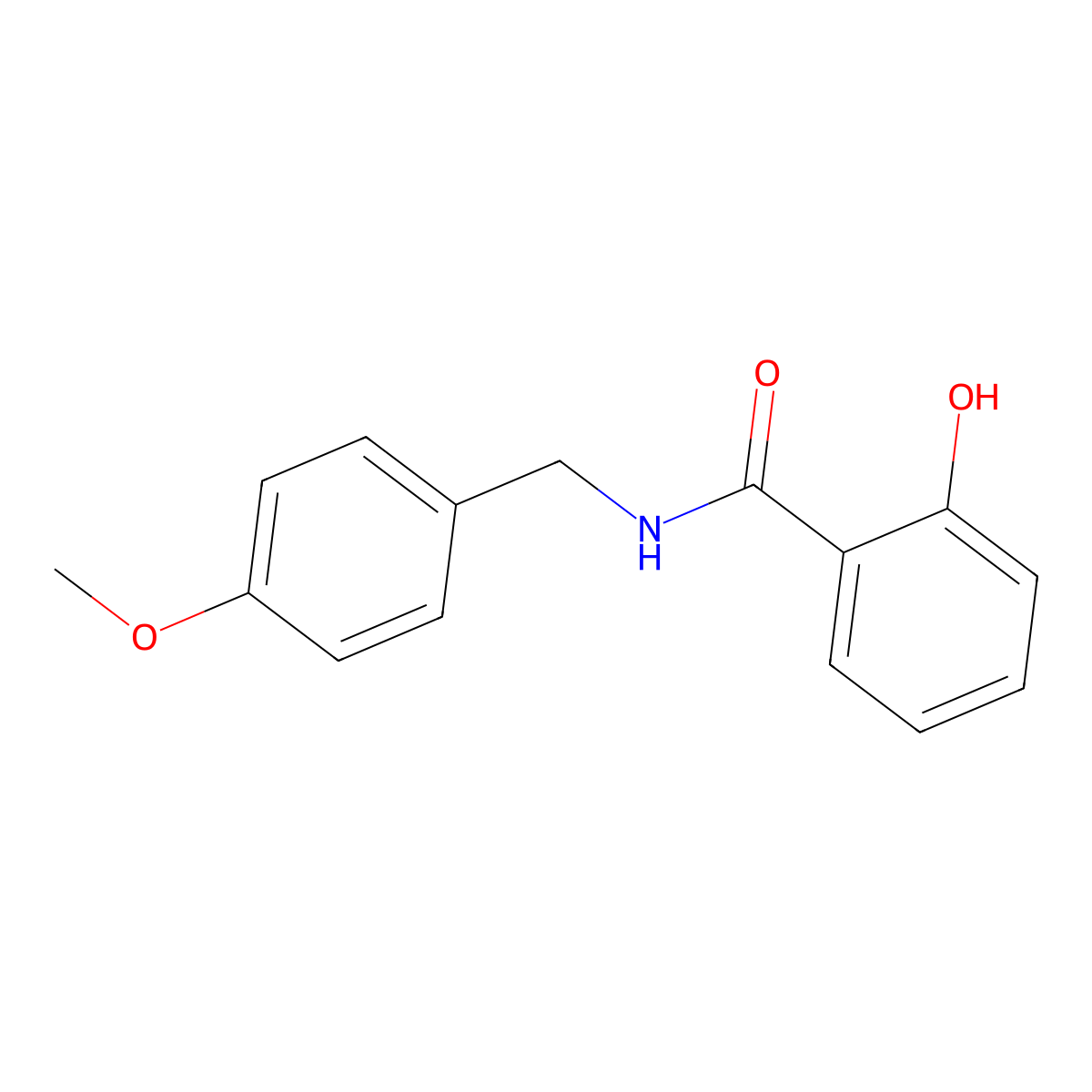 2-hydroxy-N-(4-methoxybenzyl)benzamide molecular structure, CAS 312501-66-9