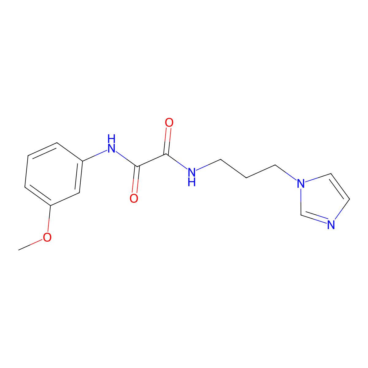 N-(3-imidazol-1-ylpropyl)-N'-(3-methoxyphenyl)oxamide molecular structure, CAS 312501-75-0