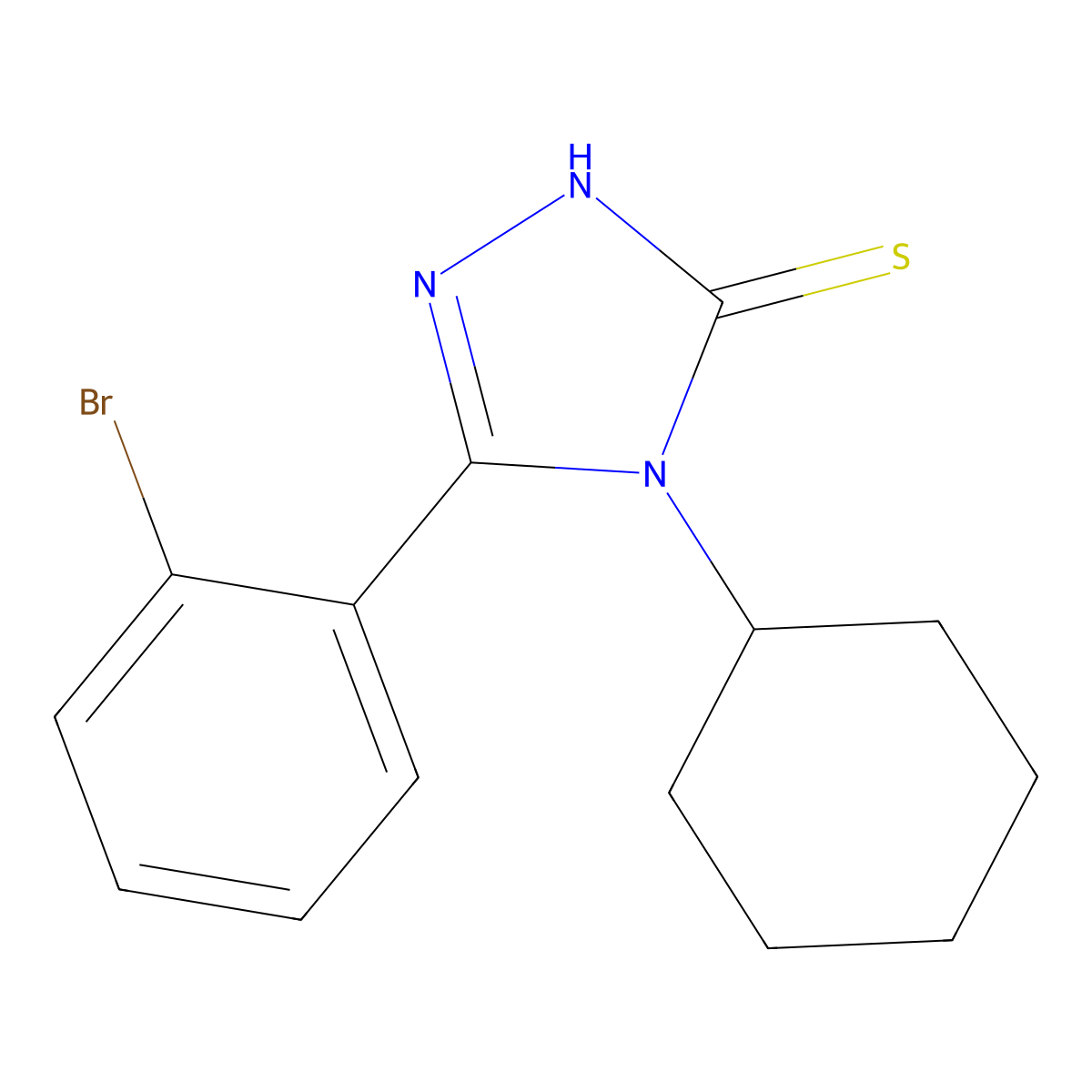 5-(2-bromophenyl)-4-cyclohexyl-4H-1,2,4-triazole-3-thiol molecular structure, CAS 312501-80-7