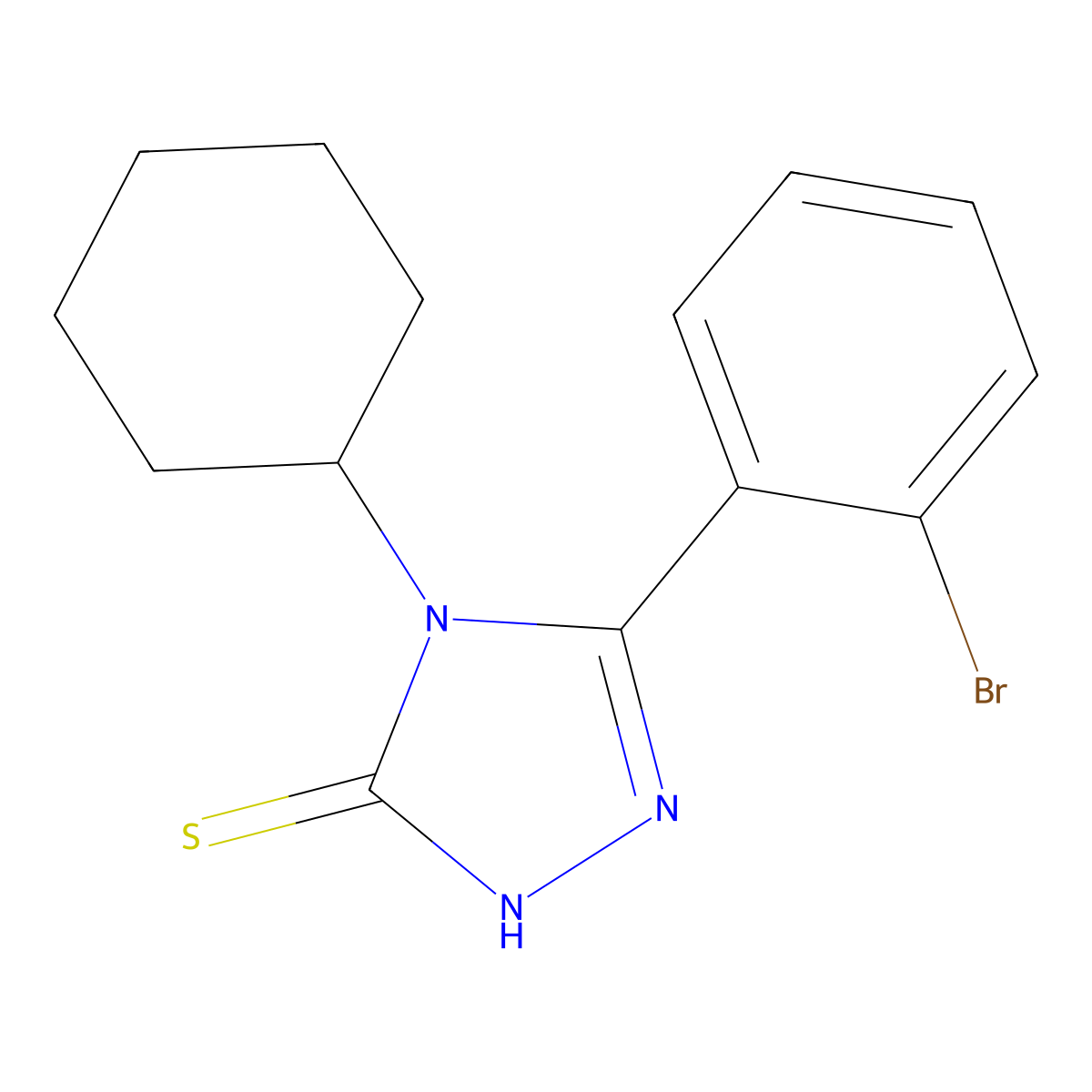 5-(2-bromophenyl)-4-cyclohexyl-4H-1,2,4-triazole-3-thiol molecular structure, CAS 312501-80-7