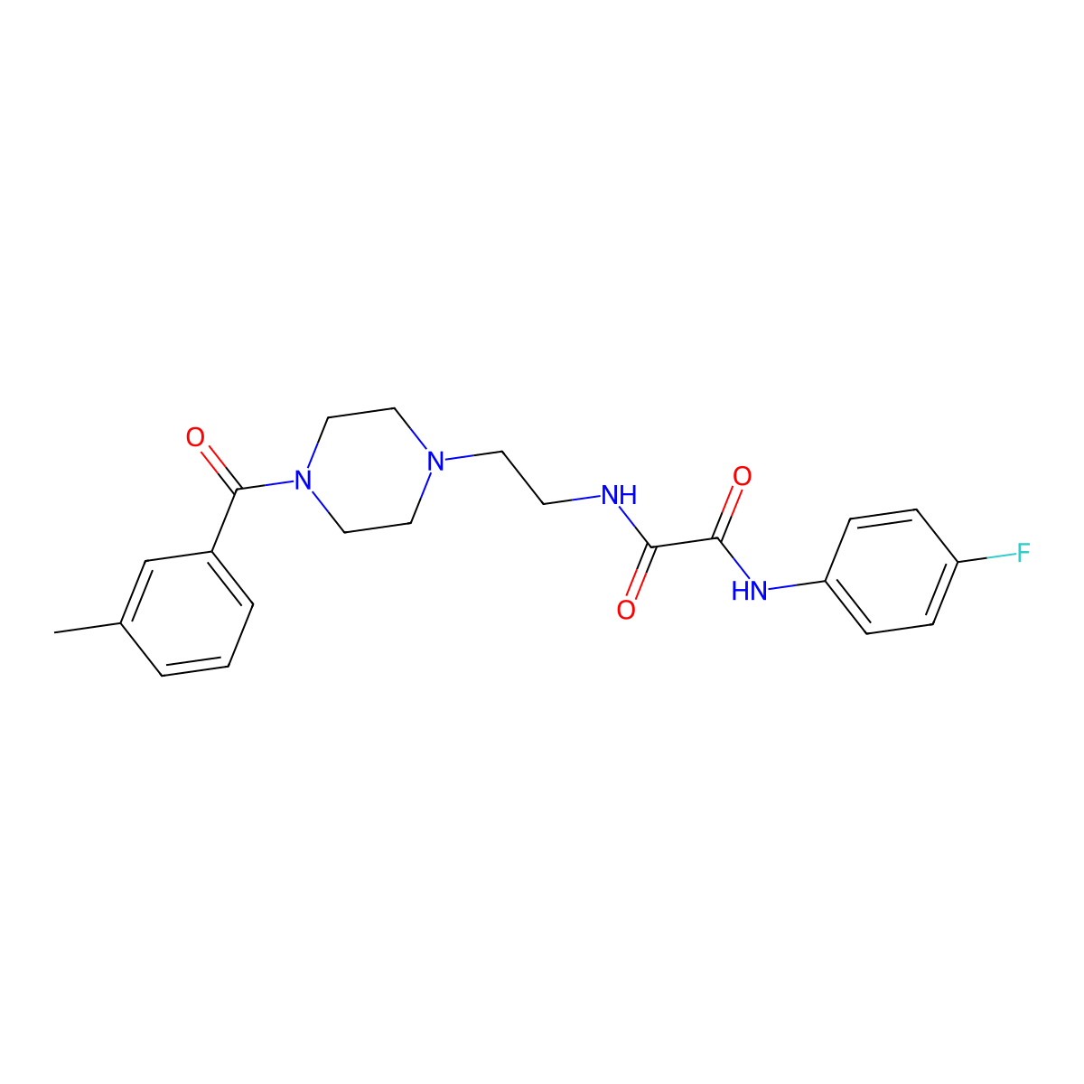 N'-(4-fluorophenyl)-N-[2-[4-(3-methylbenzoyl)piperazin-1-yl]ethyl]oxamide molecular structure, CAS 312501-88-5
