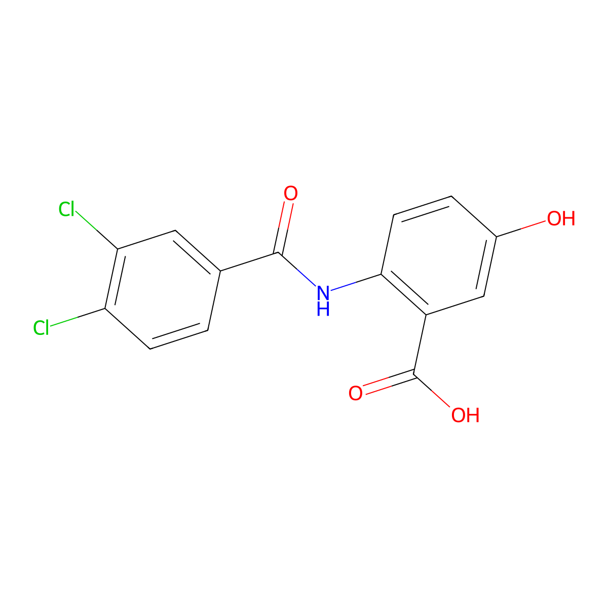 2-[(3,4-Dichlorobenzoyl)amino]-5-hydroxybenzoic acid molecular structure, CAS 312501-91-0